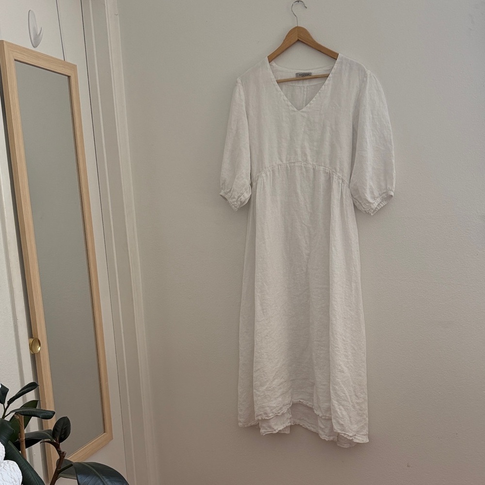 White linen dress made in Greece XL